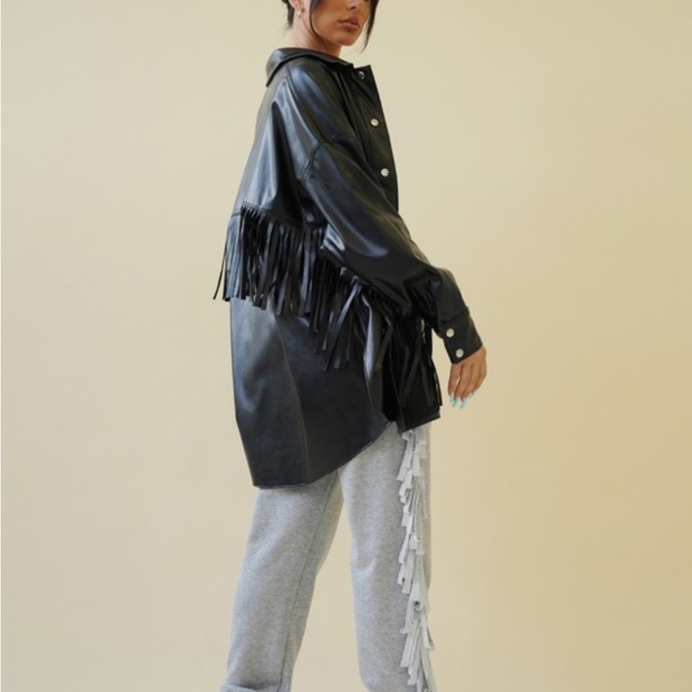 Black Fringe Women's top